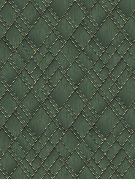 Geometrická vliesová obrazová tapeta na zeď, zelená, FW4037-5, Feature Walls, Decoprint