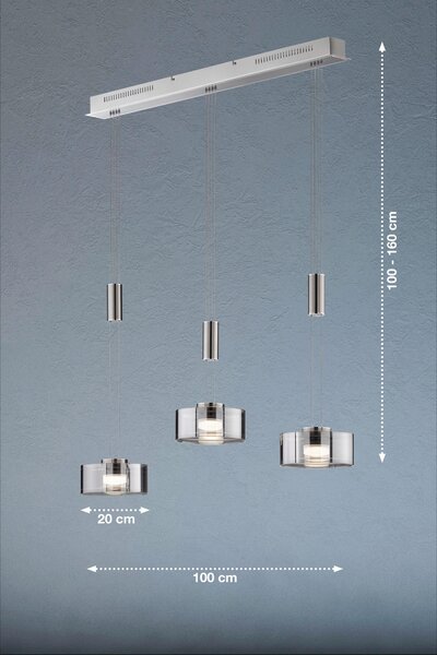 ZÁVĚSNÉ LED SVÍTIDLO, 95/20/100-160 cm - Závěsná LED svítidla