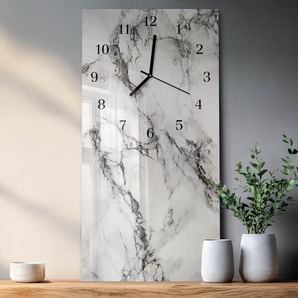Skleněné hodiny vertikální Mramor zsppc-30x60-00171391