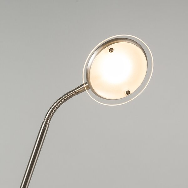 Moderní stojací lampa ocel včetně LED - Eva
