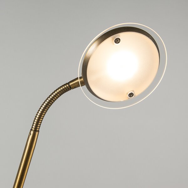 Moderní stojací lampa bronzová vč. LED - Eva