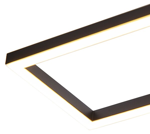 Stropní lampa prodloužená černá 3-krokový stmívač - Plazas Novo