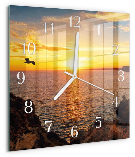 Skleněné hodiny Západ slunce zskb-30x30-00059564