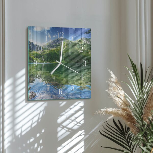 Skleněné hodiny Horské jezero zskb-30x30-00086669