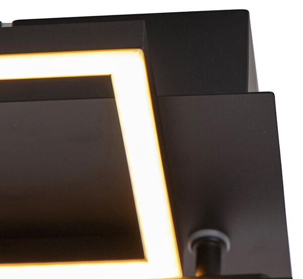 Stropní lampa prodloužená černá 3-krokový stmívač - Plazas Novo