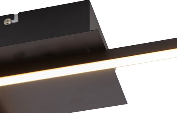 Stropní lampa čtvercová černá 3-stupňový stmívač - Plazas Novo