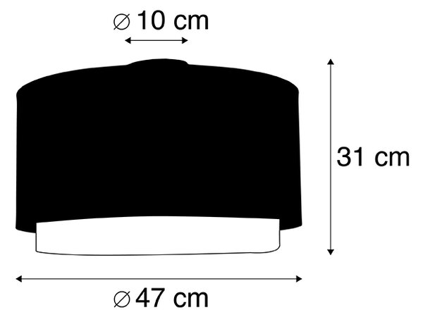 Moderní stropní svítidlo černé se zlatem 47 cm Duo stínidlo - Combi