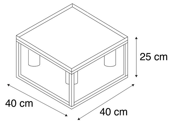 Průmyslové stropní svítidlo černé 40 cm 4-světlo - Cage