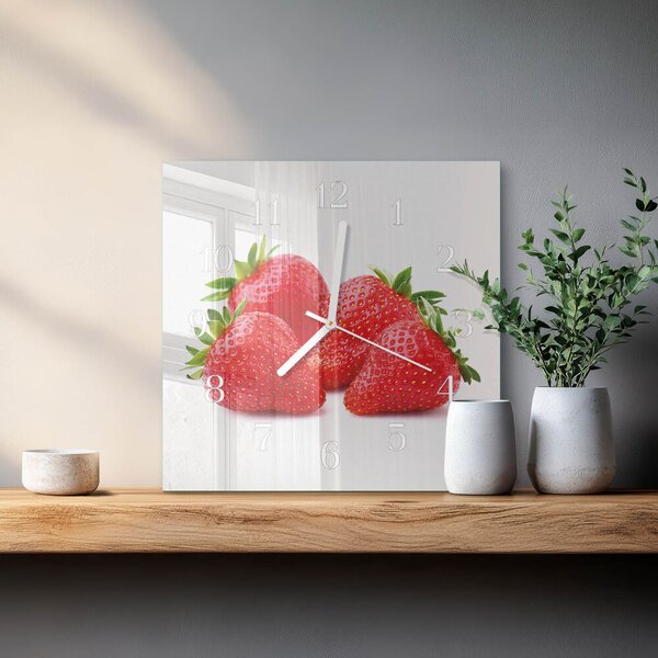 Skleněné hodiny Jahody zskb-30x30-00058880