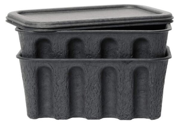 Ferm Living Papírový úložný box Pulp Small set 2 ks, charcoal