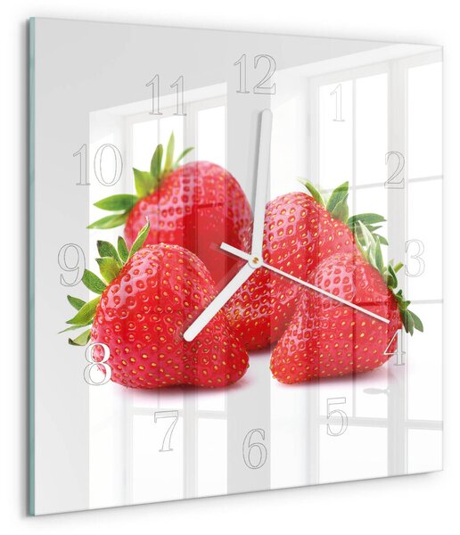 Skleněné hodiny Jahody zskb-30x30-00058880