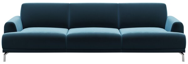 Tmavě modrá třímístná sametová pohovka MESONICA Puzo 240 cm