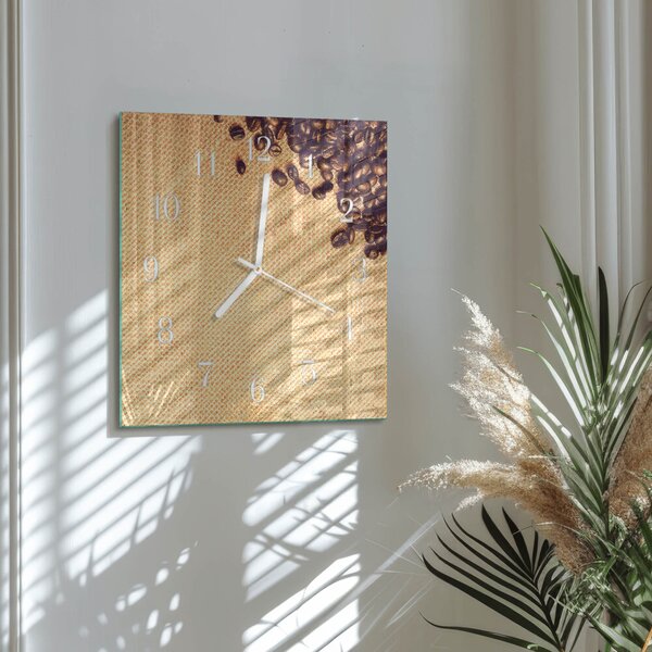Skleněné hodiny Kávová zrna zskb-30x30-00089756