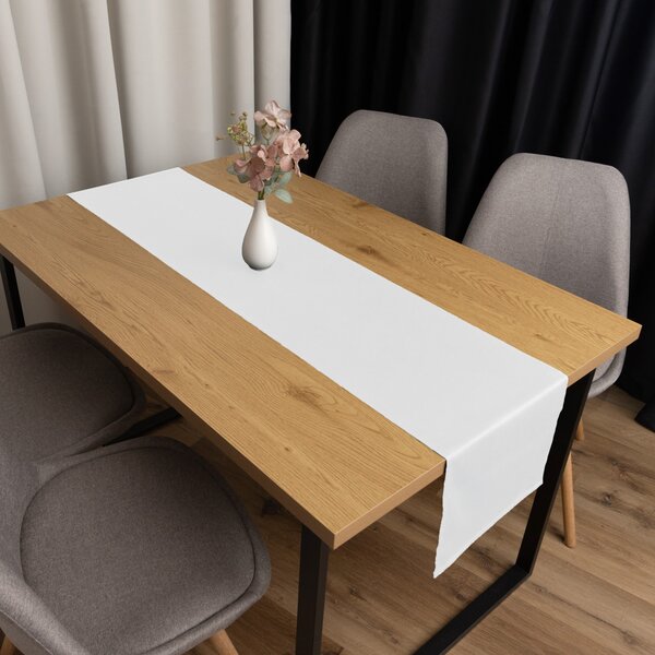 Biante Bavlněný saténový běhoun na stůl ST-001 Bílý 35x120 cm