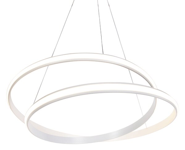Moderní závěsné svítidlo bílé 74 cm vč. LED s stmívačem - Rowan