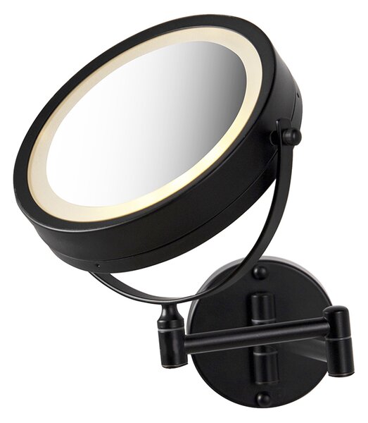 Designové koupelnové zrcadlo černé vč. LED s nastavitelným světlem IP44 - Vicino