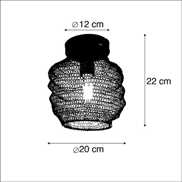 Orientální stropní svítidlo černé - Nidum Bene