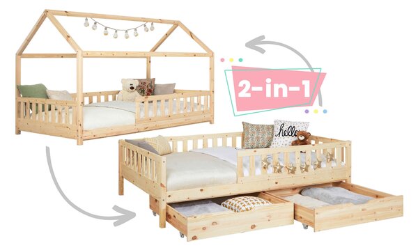 POSTEL S ÚLOŽNÝM PROSTOREM, 90/200 cm, přírodní barvy MID.YOU - Online Only dětské postele, Online Only
