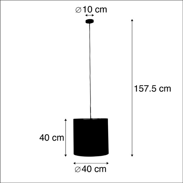 Závěsné svítidlo s sametovým stínítkem Peacock se zlatem 40 cm - Combi