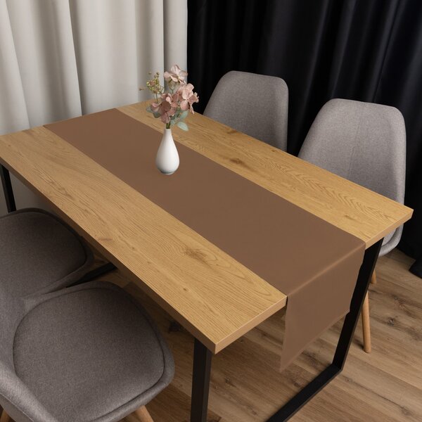 Biante Bavlněný saténový běhoun na stůl ST-013 Světle hnědý 45x120 cm
