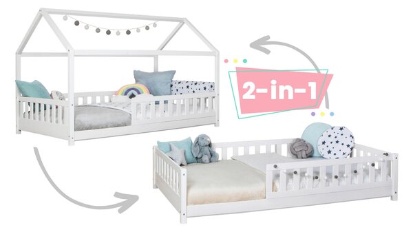 DĚTSKÁ POSTEL SE STŘÍŠKOU, 100/200 cm bílá MID.YOU - Dětské postele, Online Only