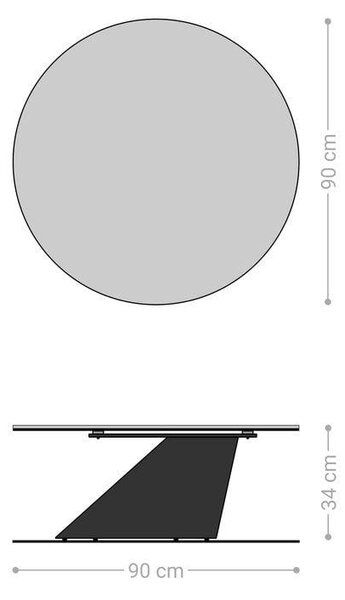 DELIFE Konferenční stolek Edge kulatý 90x90 cm keramika Minas Melange Conis kov titanová barva