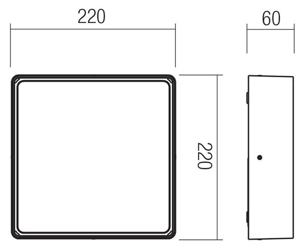 Redo Venkovní stropní LED svítidlo NOX 21W, 22x22 cm, CCT 2700/3000K, IP65 Barva: Černá, Stmívání, řízení: ON/OFF (bez stmívání)
