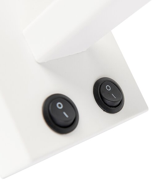 Moderní nástěnná lampa bílá s černým sametovým stínítkem - Brescia