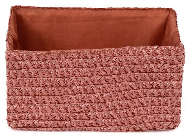 Úložný košík Compactor LILOU, tkaný polypropylen, 23 x 15 x 12 cm, Terakota