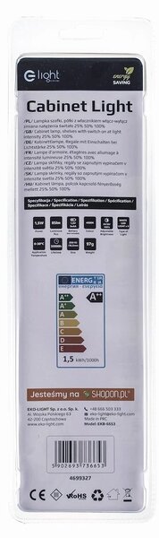 LED svítidlo, 1x LED 1,5w 4000k, w, vypínač