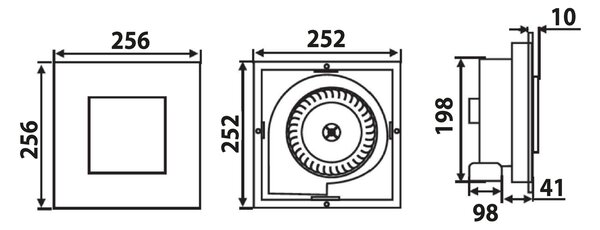 Sapho Sapho, TECTO koupelnový stropní ventilátor axiální, 20 W, potrubí 100mm, bílá, TC201
