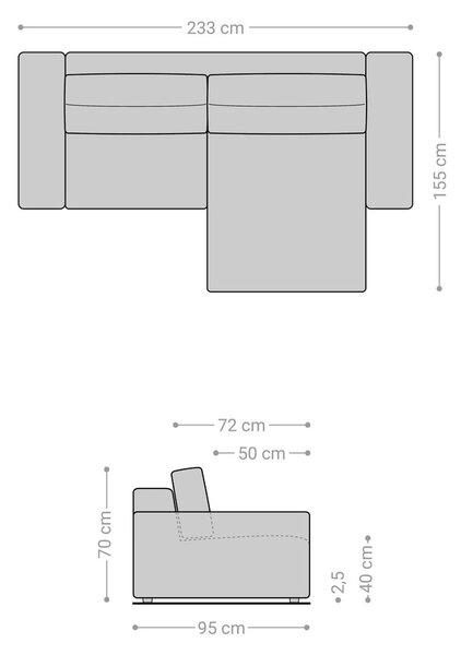 DELIFE Rohová pohovka Lanzo 230x155 cm manšestr béžová variabilní lenoška
