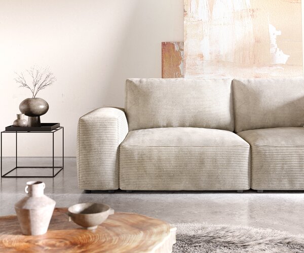 DELIFE Pohovka XL Lanzo 230x95 cm manšestr béžová