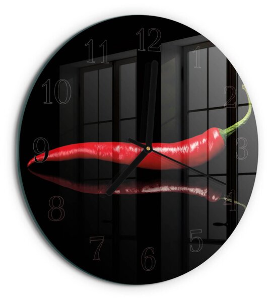 Skleněné nástěnné hodiny Chilli paprička zsoc-fi30-00170747