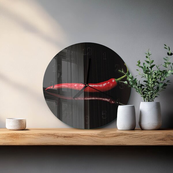 Skleněné nástěnné hodiny Chilli paprička zsoc-fi30-00170747