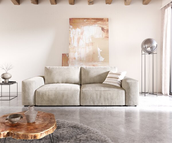 DELIFE Pohovka XL Lanzo 230x95 cm manšestr béžová