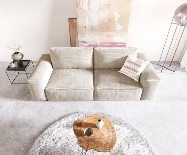 DELIFE Pohovka XL Lanzo 230x95 cm manšestr béžová