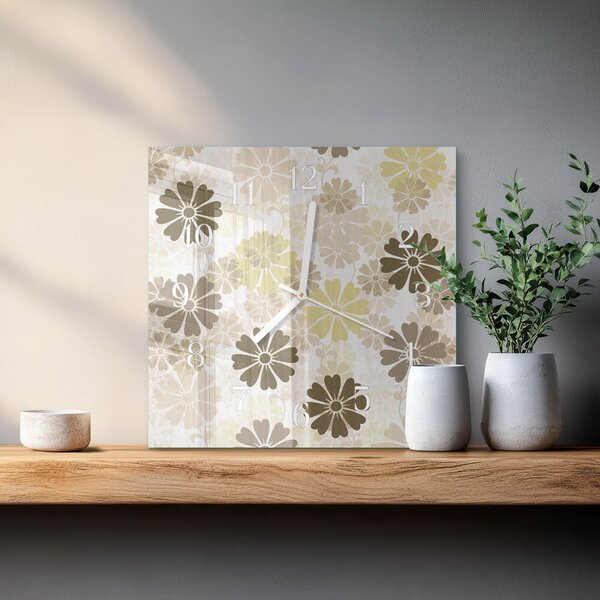 Skleněné hodiny Květinové umění zskb-30x30-00079490