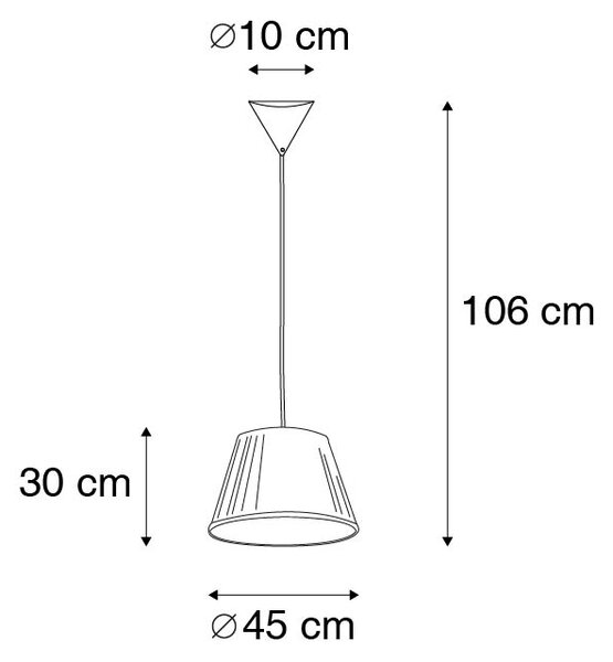Retro závěsné svítidlo krémové 45 cm - Plisse