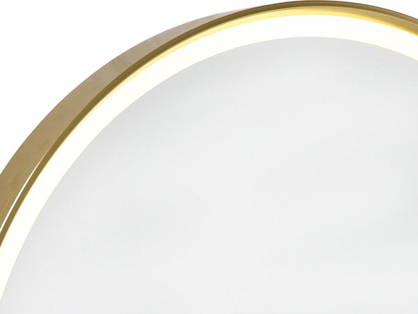Koupelnové zrcadlo měděné 50 cm vč. LED 3-krokové stmívatelné s dotykovým kulatým - Miral