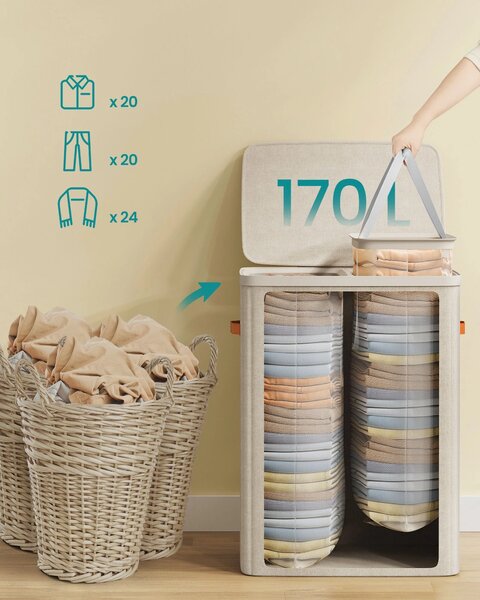 Koš na prádlo Daisy Beige 2x85l