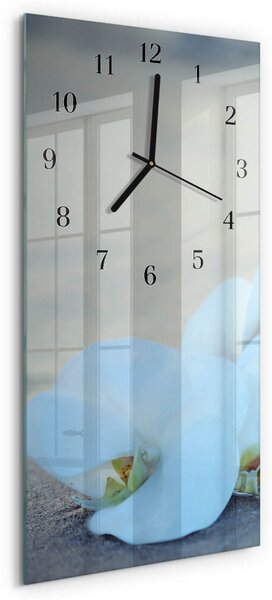 Skleněné hodiny vertikální Orchidej zsppc-30x60-00181367