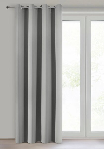 ZATEMŇOVACÍ ZÁVĚS NA KROUŽCÍCH ADLEY 135X250 CM STŘÍBRNÁ
