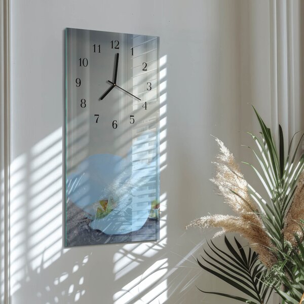Skleněné hodiny vertikální Orchidej zsppc-30x60-00181367