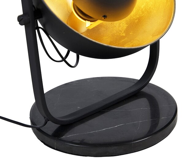 Průmyslová stojací lampa černá se zlatem 3-světlo - Magnax