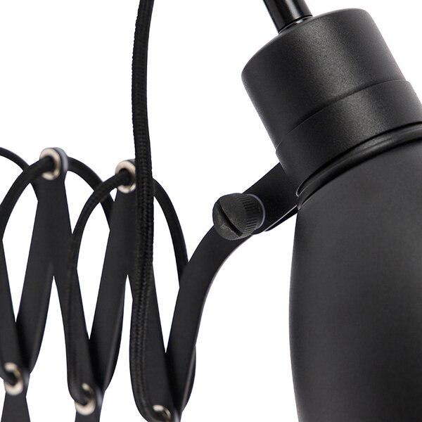 Průmyslová nástěnná lampa černá s nastavitelným ramenem - Merle