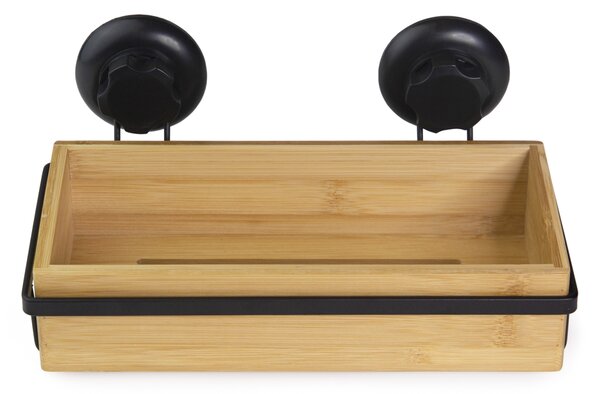 Bambusová polička na koupelnové doplňky na zeď Compactor Bestlock SPA Bamboo Black