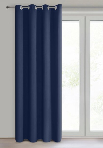 ZATEMŇOVACÍ ZÁVĚS NA KROUŽCÍCH ADLEY 135X250 CM TMAVĚMODRÁ BS