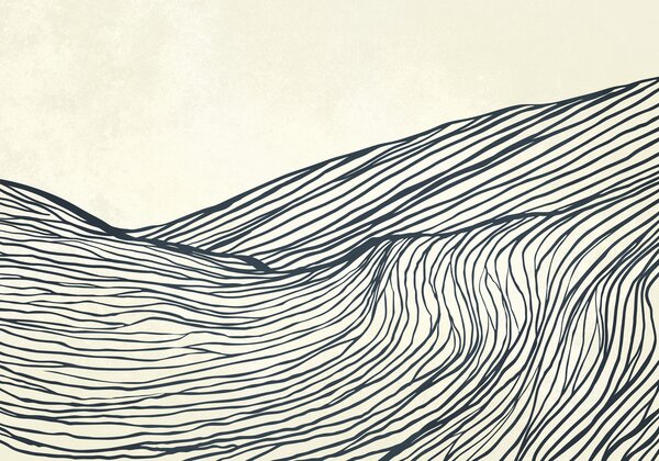 Fototapeta Černobílá kresba hory, Abstraktní fototapety, Populární fototapety - Tapeko.co.cz