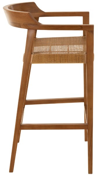 Hnědá teaková barová židle J-line Talya 78 cm